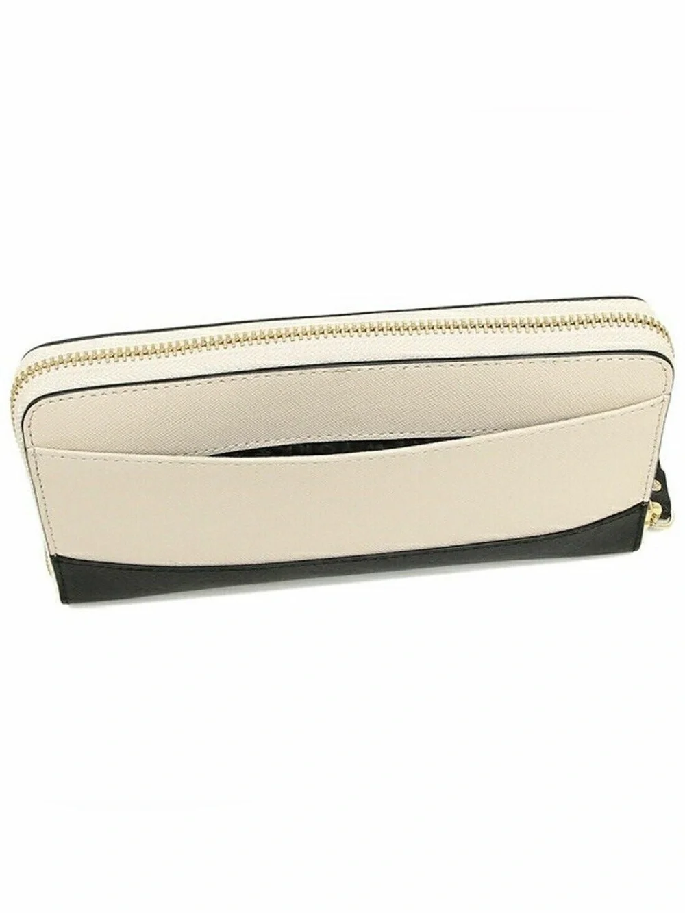 kate spade Cream and Black Zip-Around Wristlet Wallet